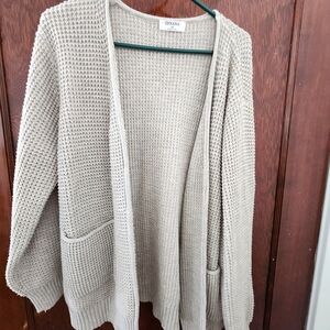 Zenana Outfitters Cream Open-Front Women's Sweater